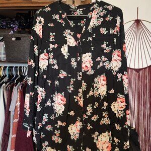 Long Sleeve Floral Babydoll Top